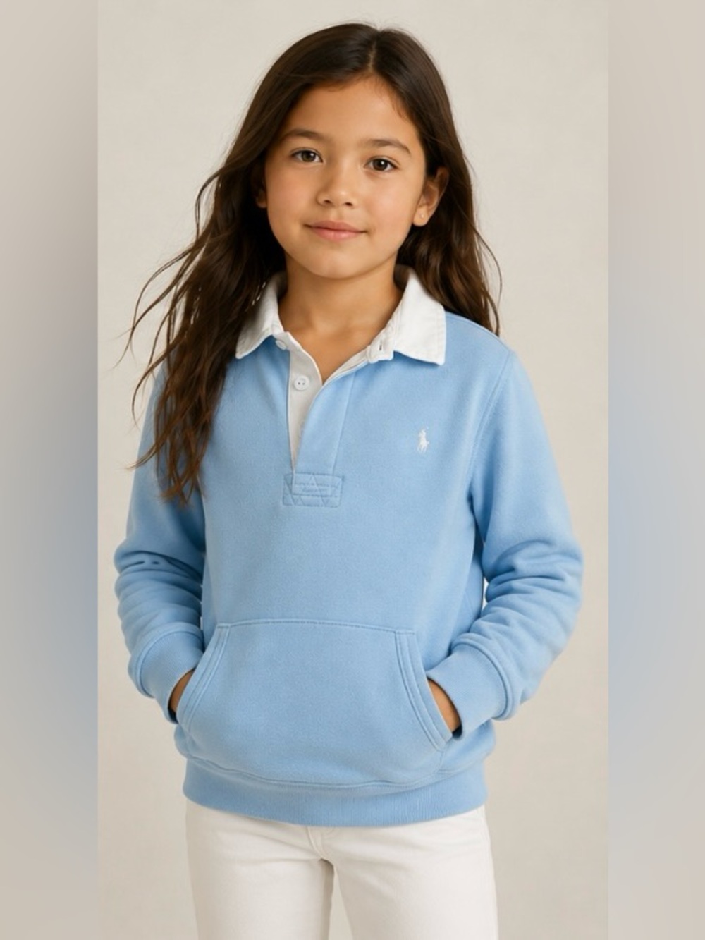 Polo by Ralph Lauren Light Blue Pullover with White Collar